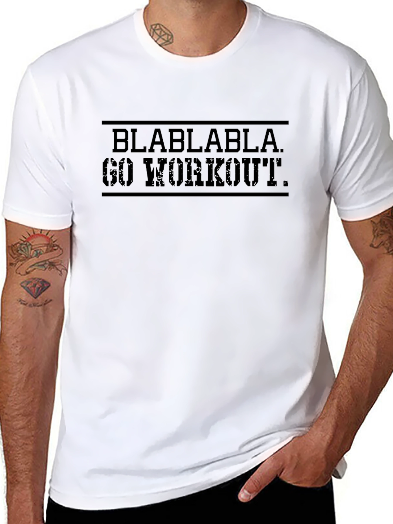 Blah Blah Go Workout T-Shirt Gym Motivation