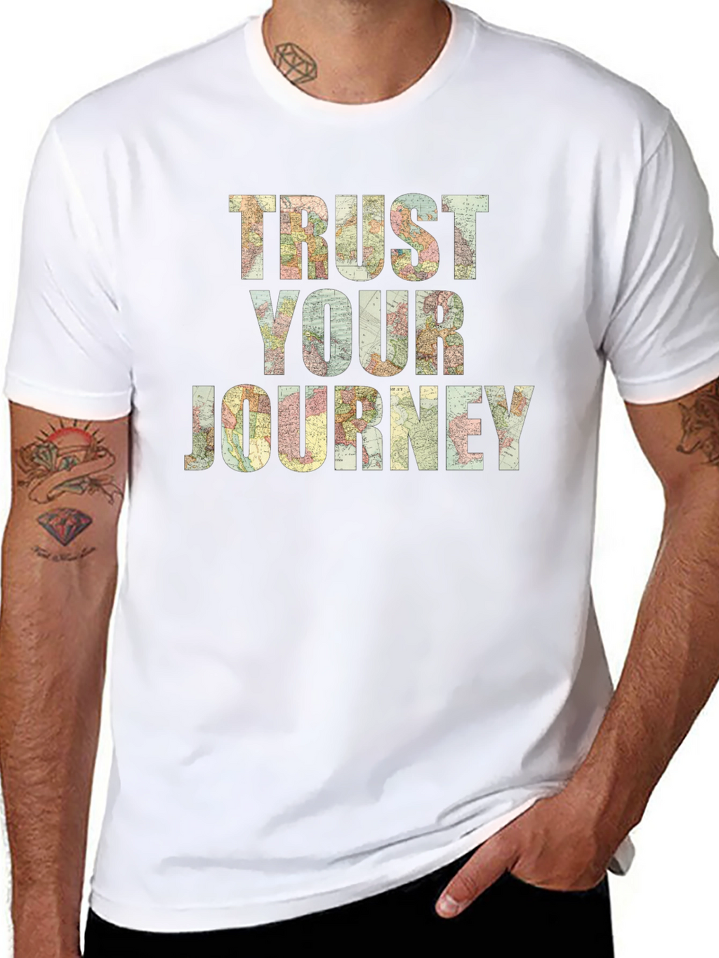 Trust Your Journey Graphic T-Shirt - Black
