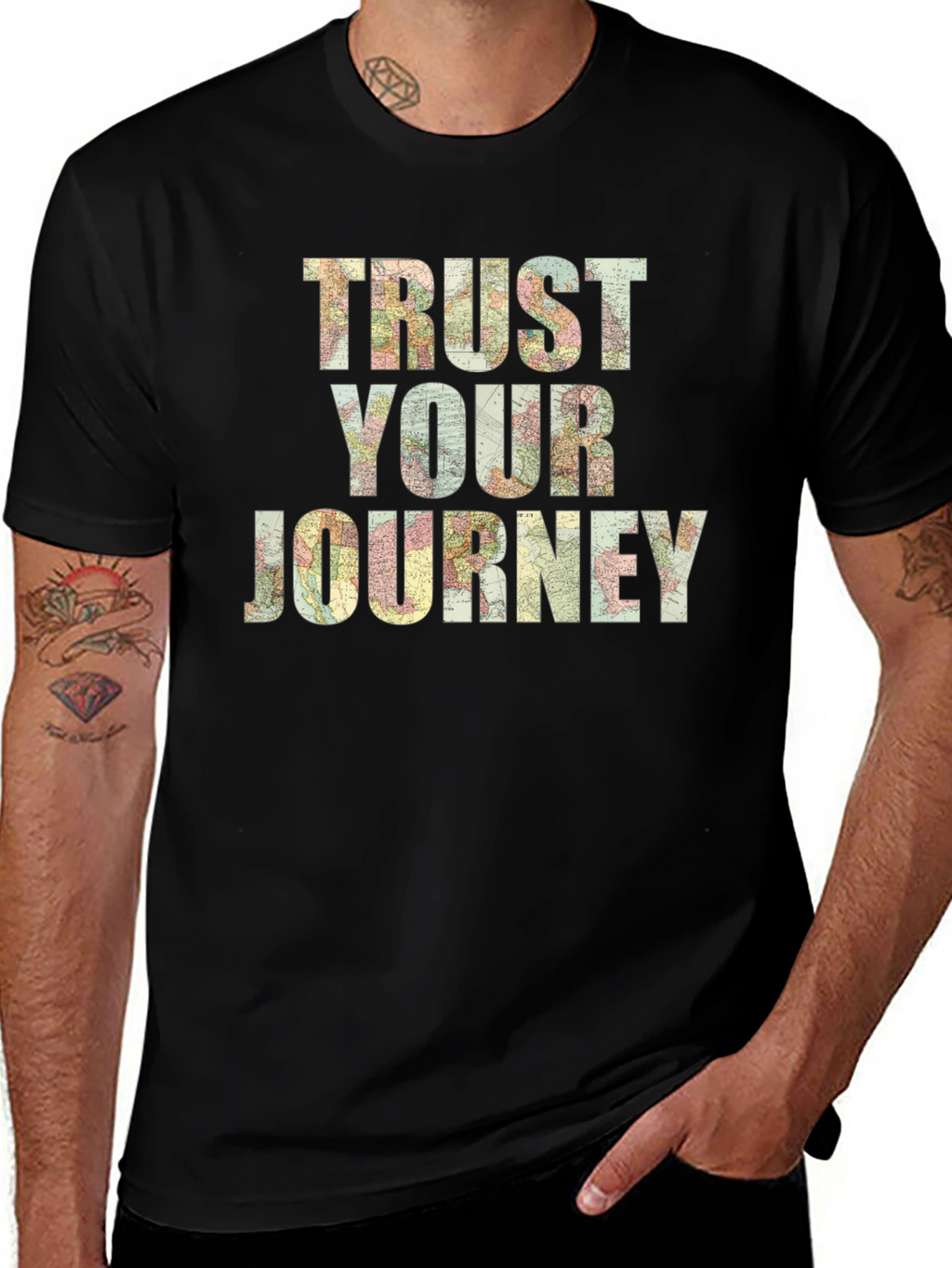 Trust Your Journey Graphic T-Shirt - Black