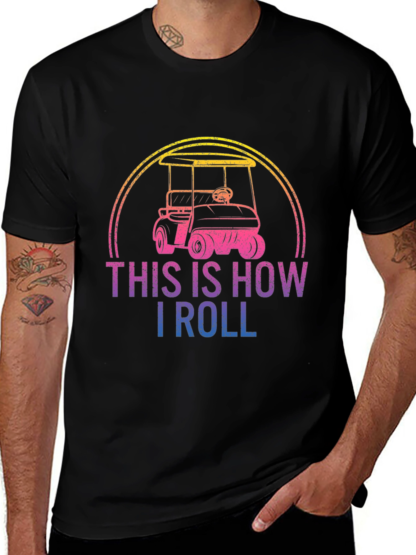 This Is How I Roll Golf Cart Graphic Tee