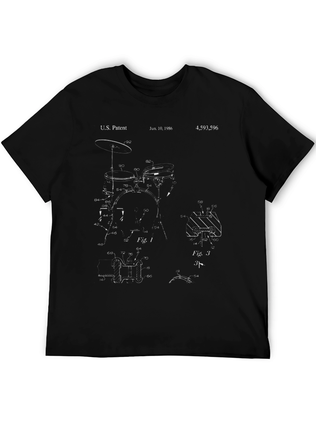 Drum Set Patent T-Shirt - Vintage Music Tee