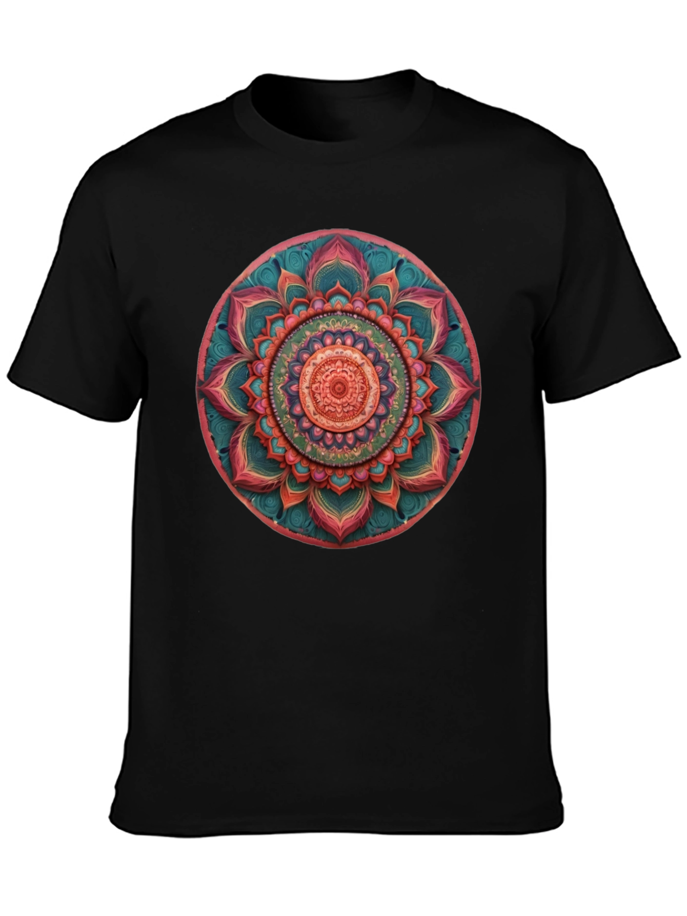 Mandala Print Crew Neck T-Shirt