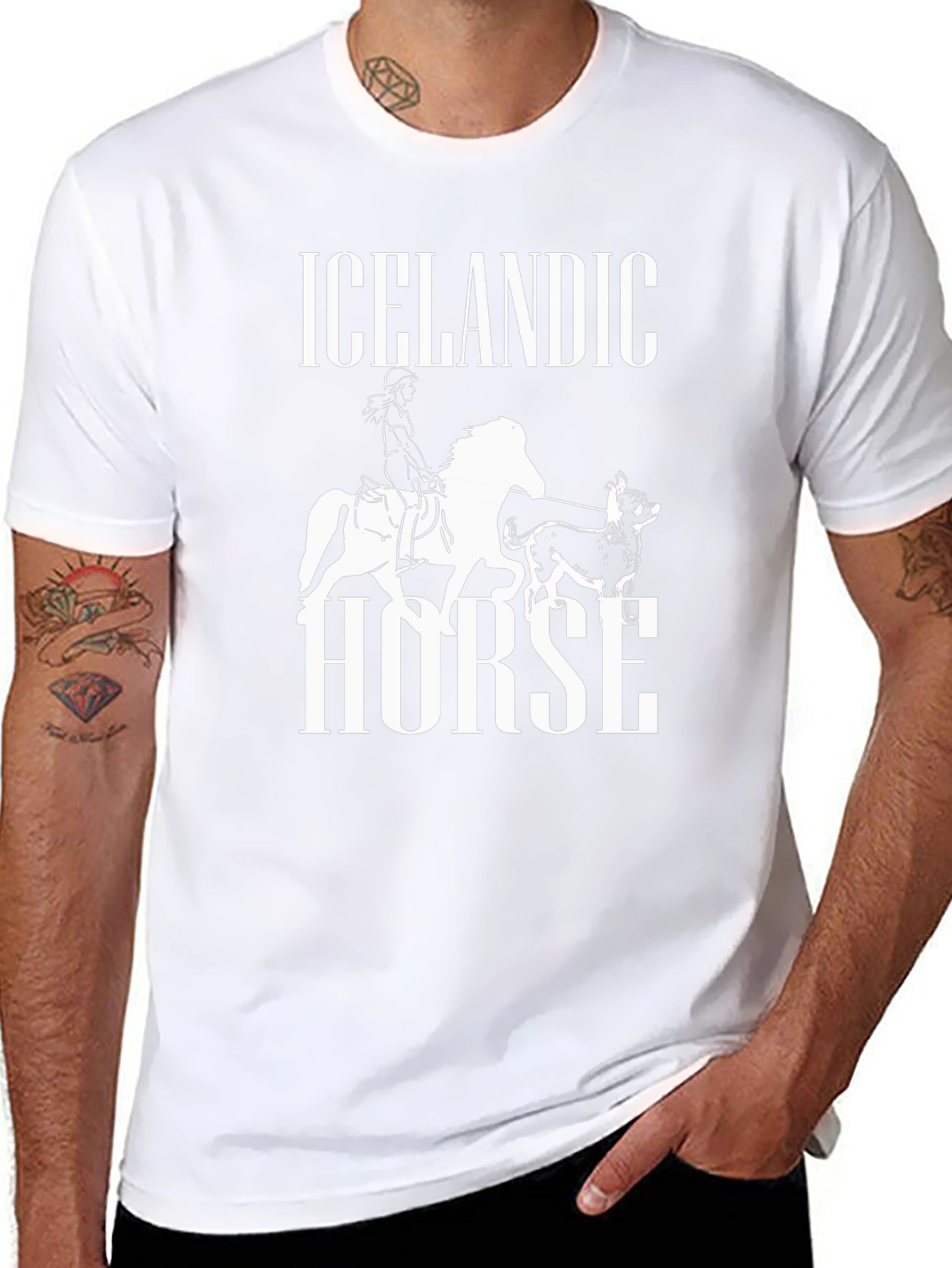 Icelandic Horse Graphic Tee - Unisex Black T-Shirt