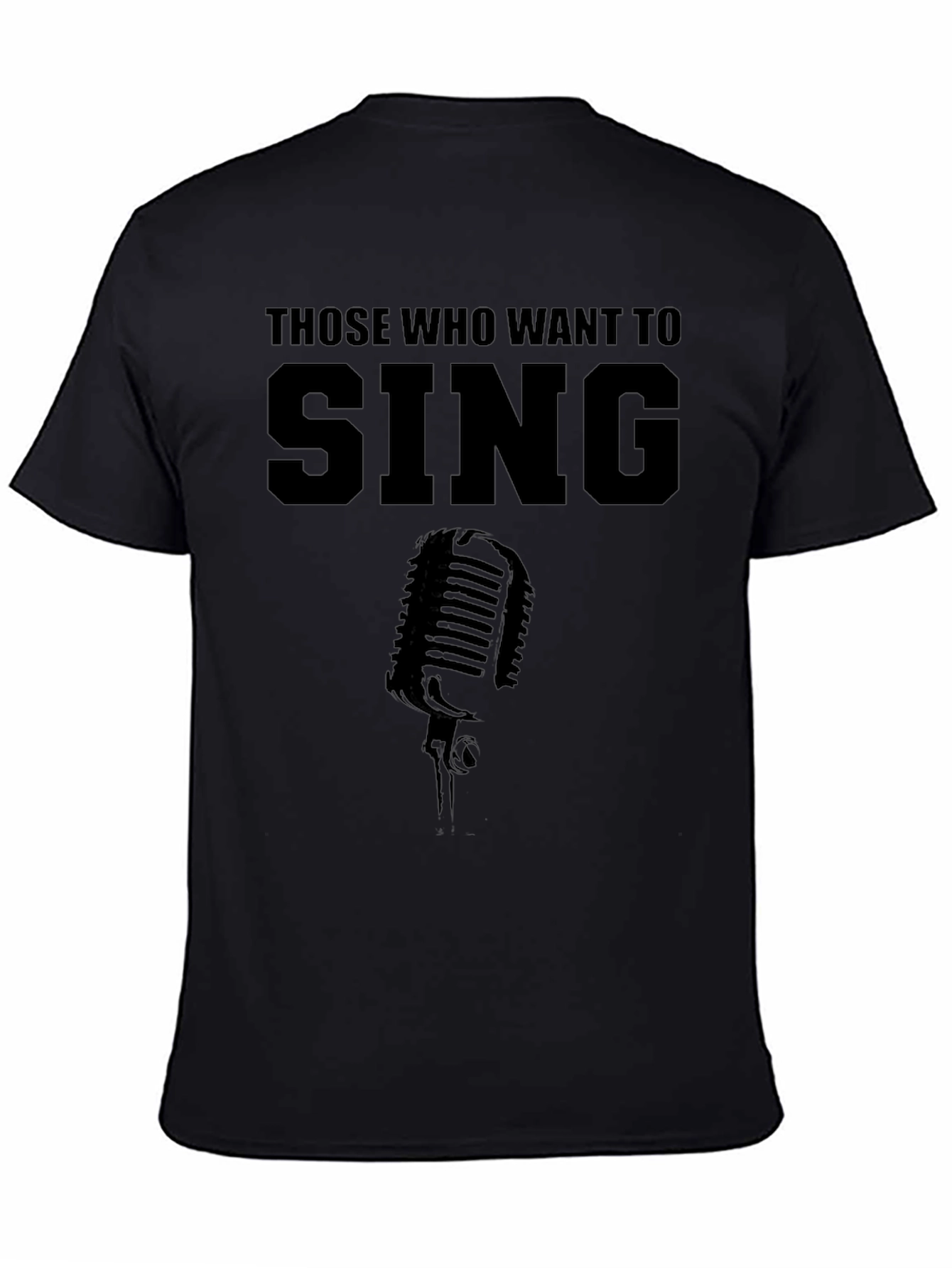 Those Who Want to Sing Microphone Graphic Tee - Black