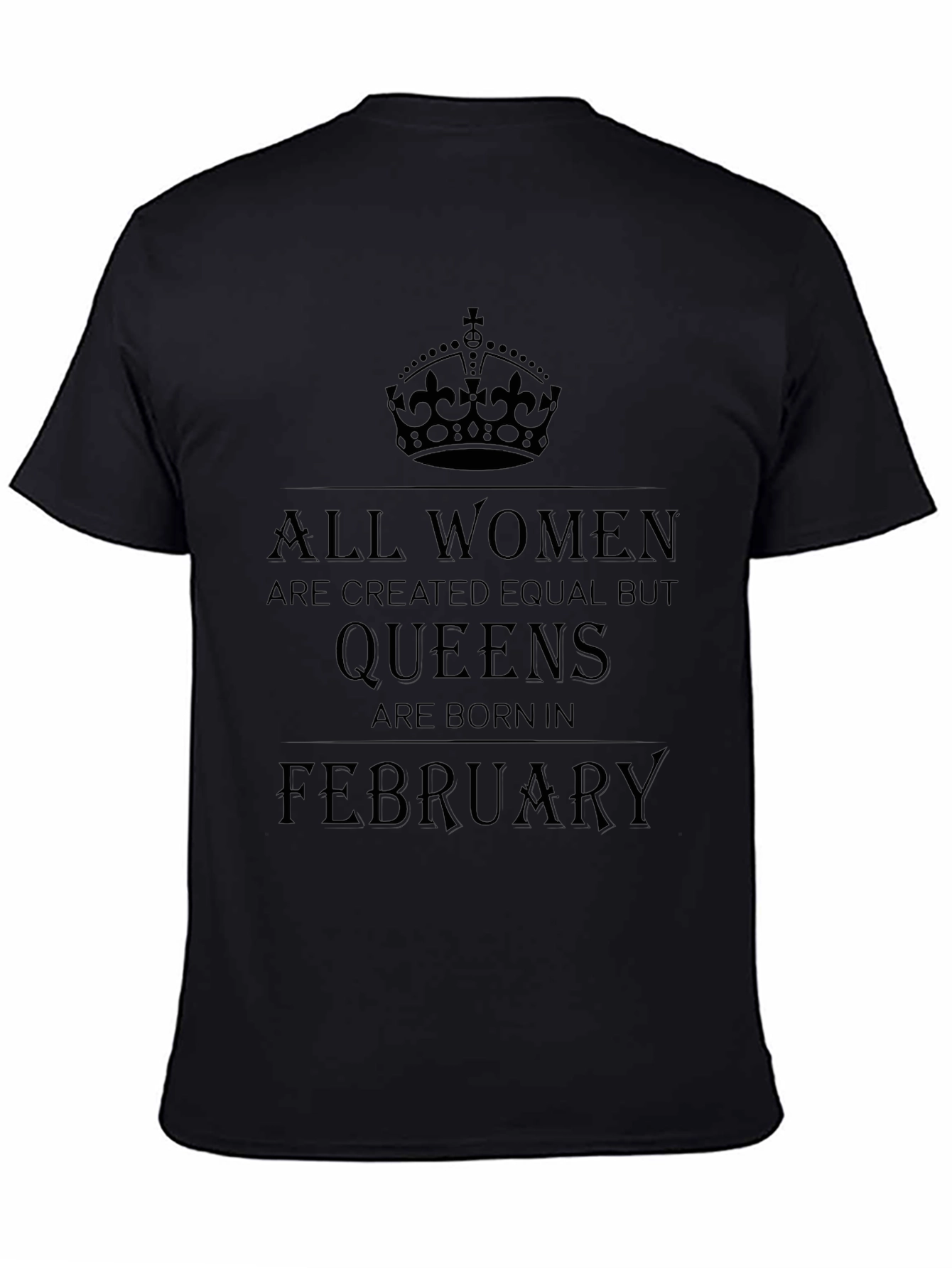 Queens Born in February T-Shirt - Black