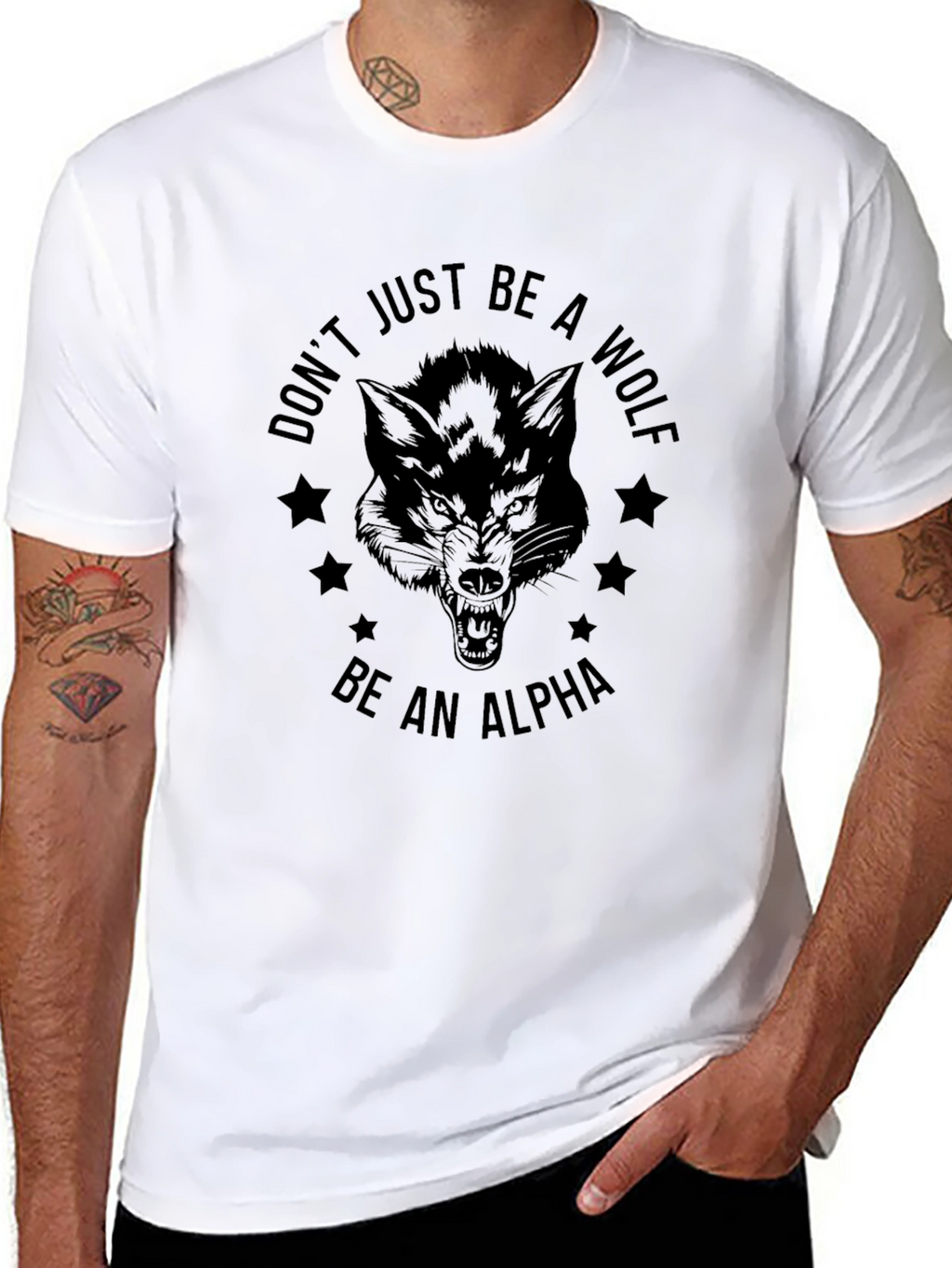 Be an Alpha Wolf Graphic Tee - Black