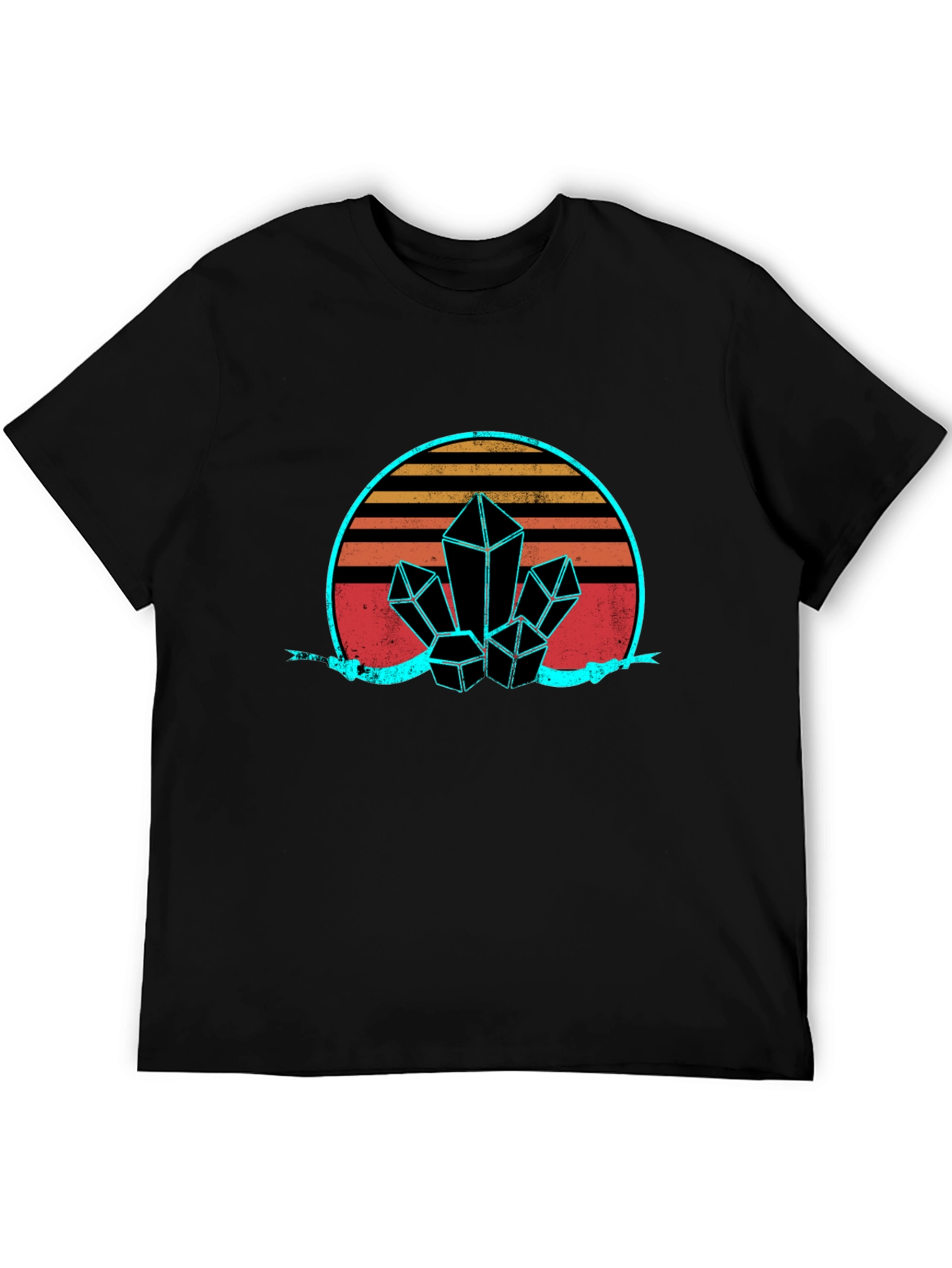 Retro Crystal Graphic Tee - Black