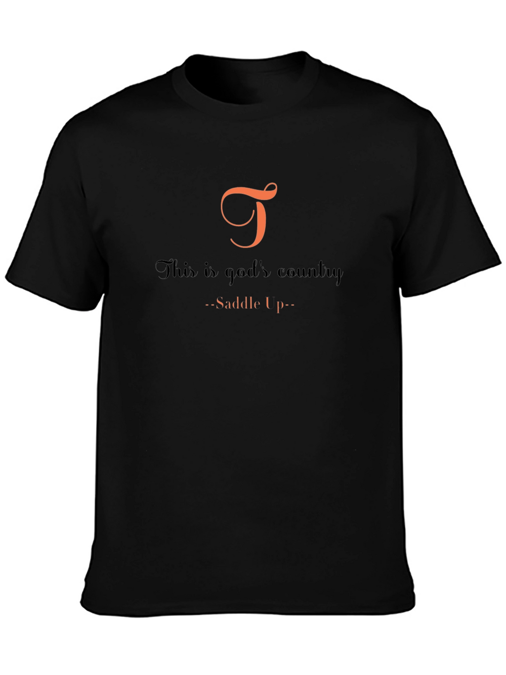 Gods Country Graphic Tee - Saddle Up Black Cotton