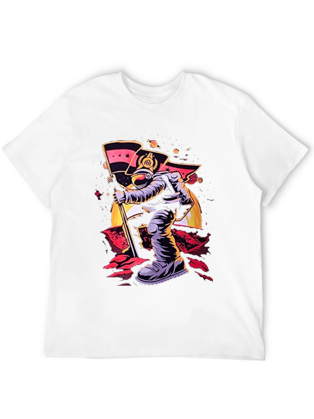 Astronaut Flag T-Shirt - Space Explorer Tee