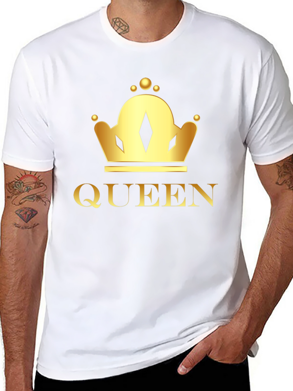 Queen Crown Graphic Tee - Black Cotton T-Shirt