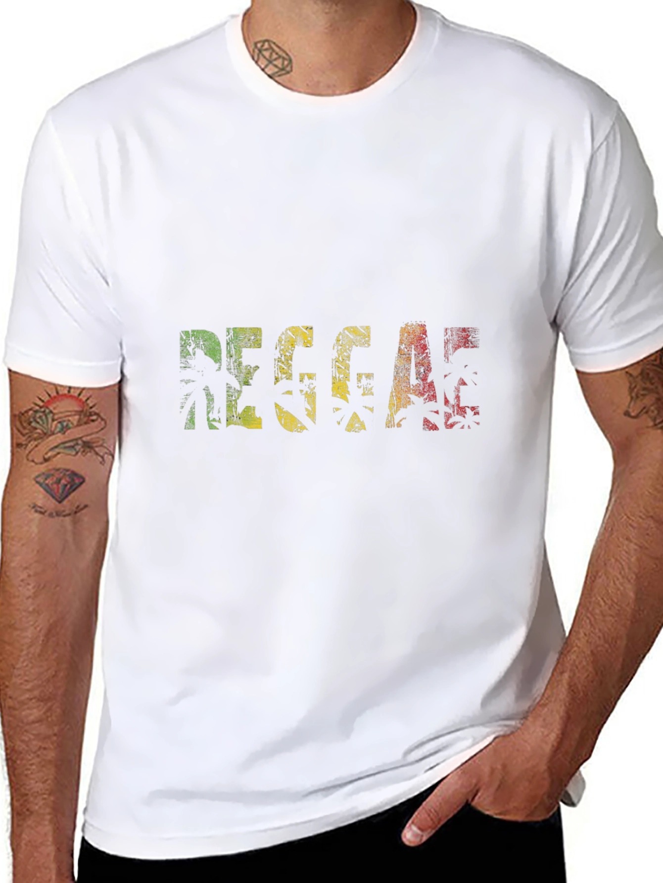 Reggae Graphic Print Black T-Shirt