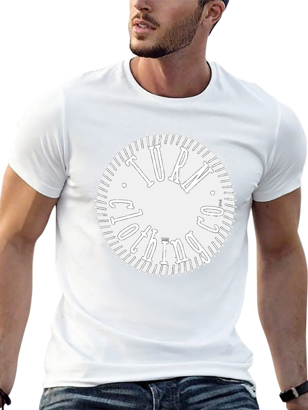 Turn Clockwise Graphic Black Tee