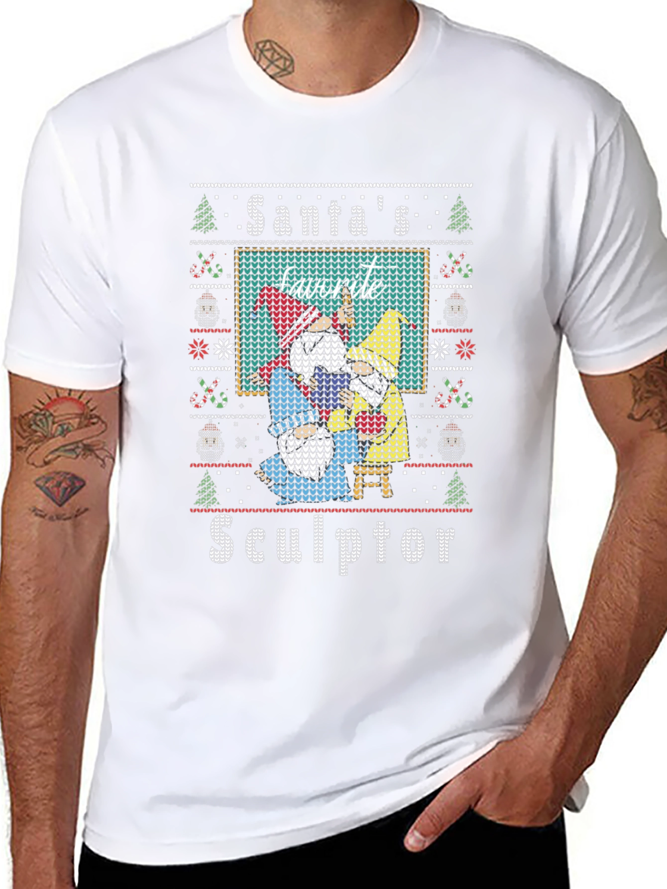 Santas Favorite Sculptor Ugly Christmas Sweater T-Shirt