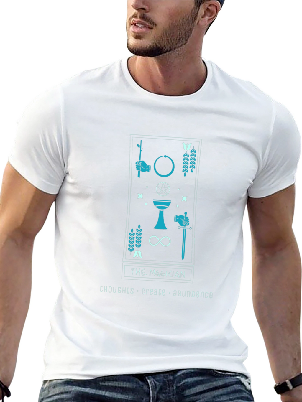 The Magician Tarot Card Black T-Shirt