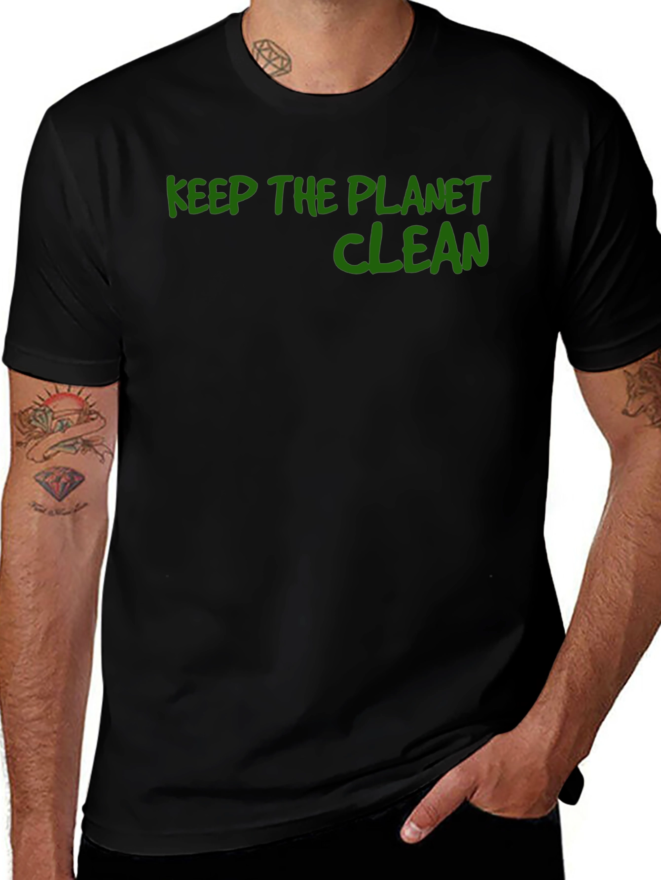 Keep the Planet Clean Graphic Tee - Black