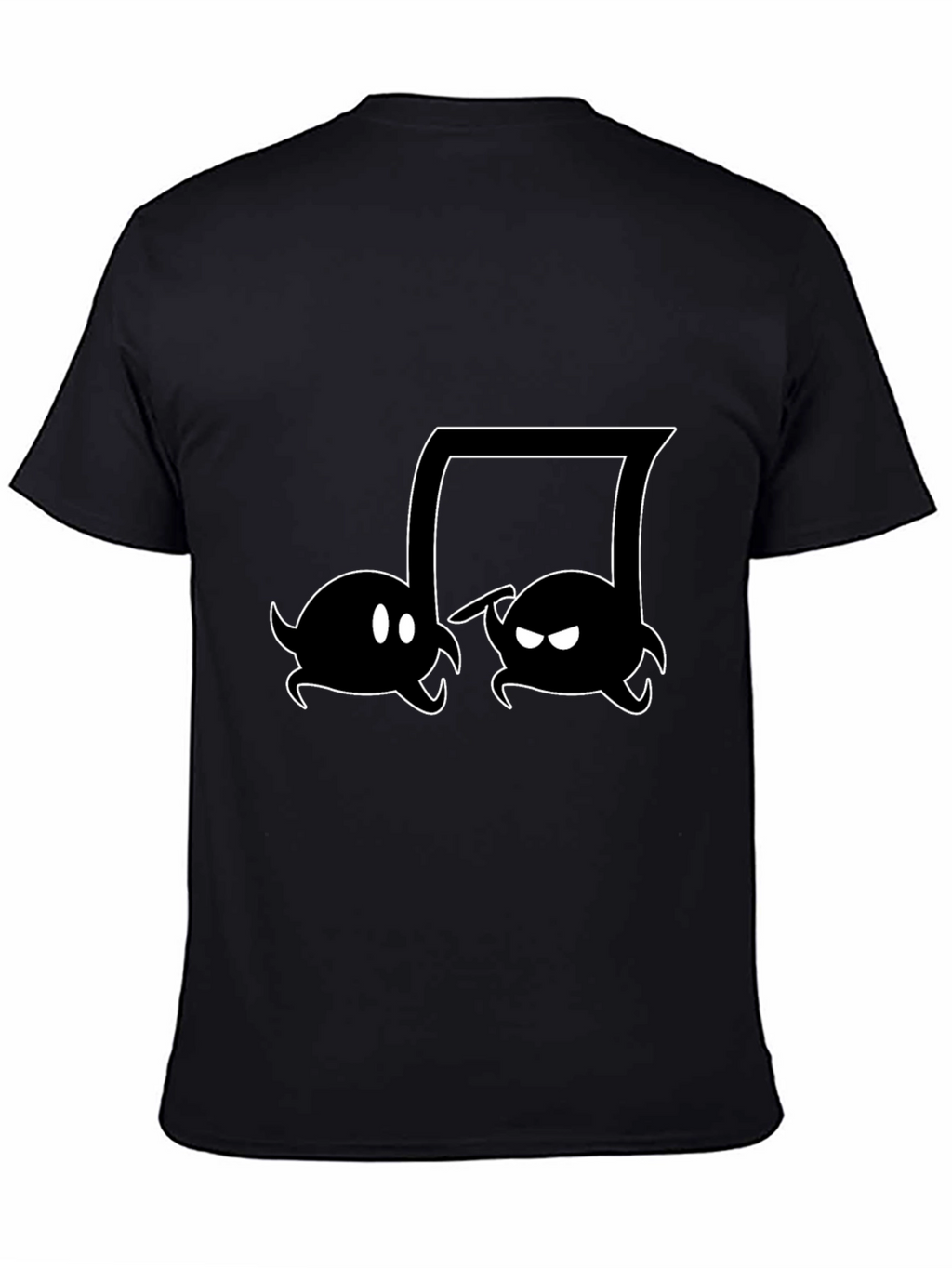 Music Note Boo Ghost Black T-Shirt