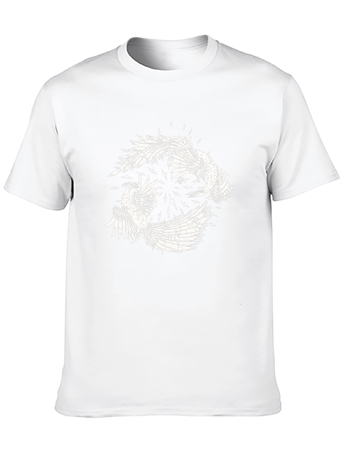 Black Graphic Tee with Bird Design
