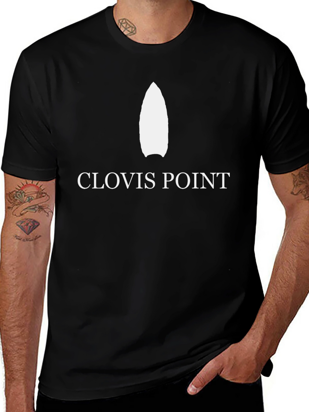 Clovis Point Graphic Tee - Black Cotton T-Shirt