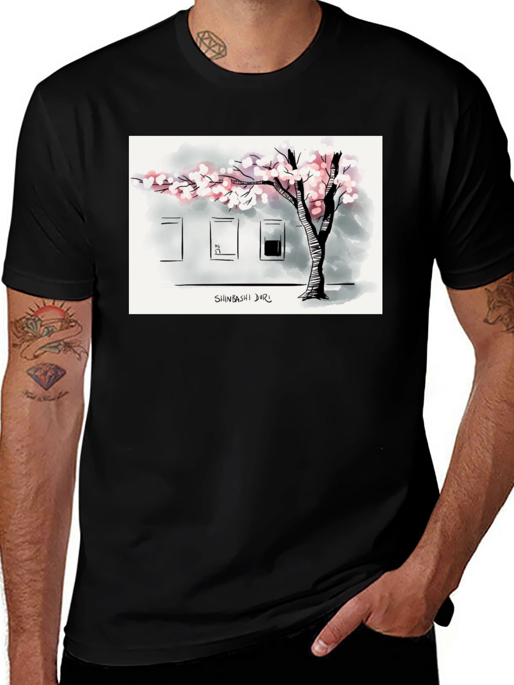 Shinbashi Dori T-Shirt - Urban Tree Design