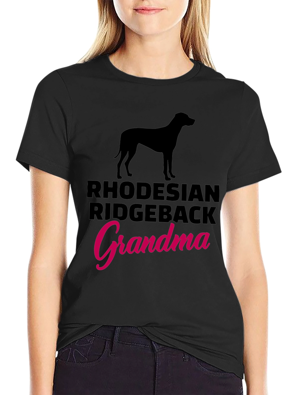 Rhodesian Ridgeback Grandma Black T-Shirt