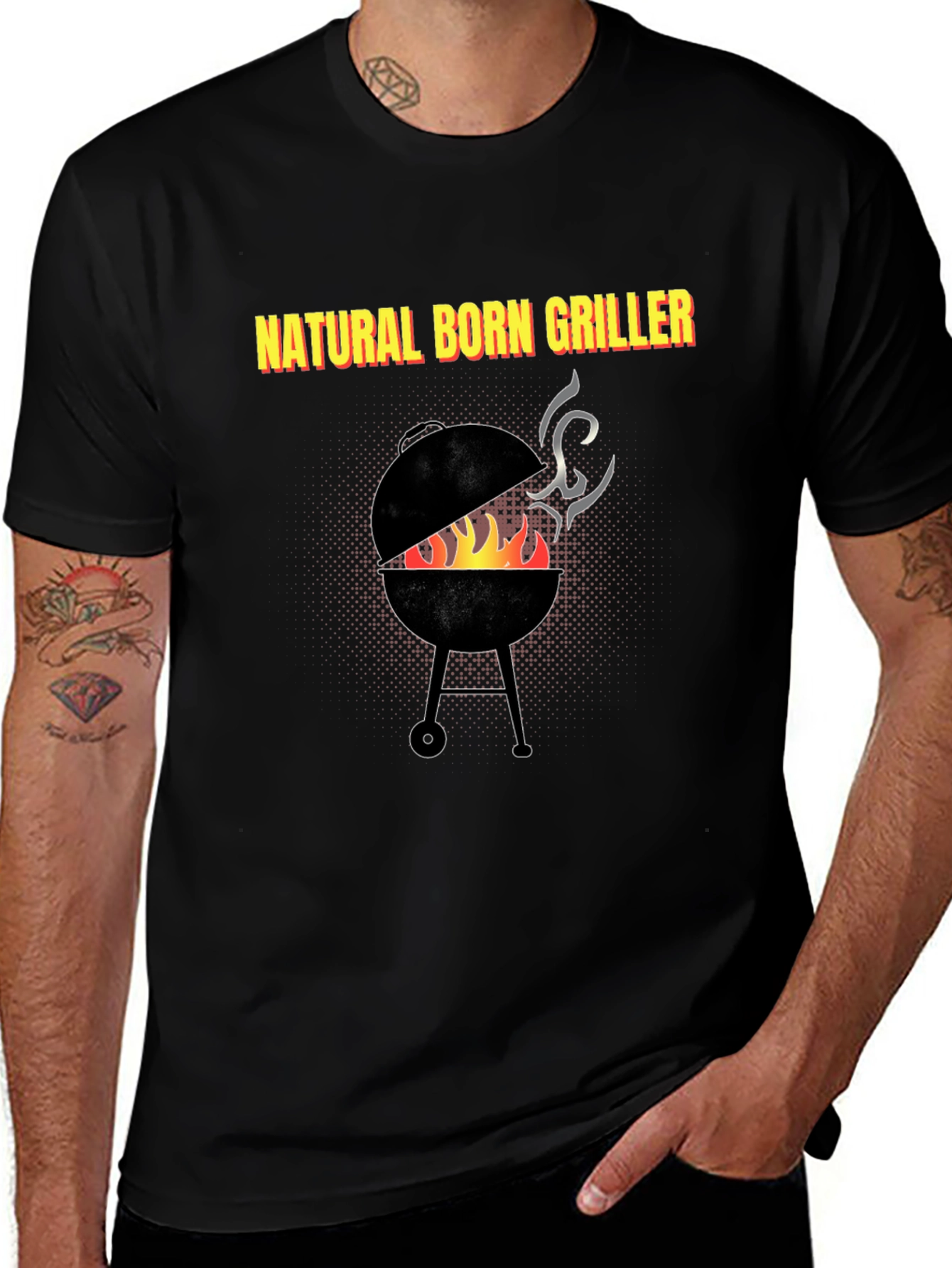 Natural Born Griller T-Shirt - BBQ Grill Master Tee