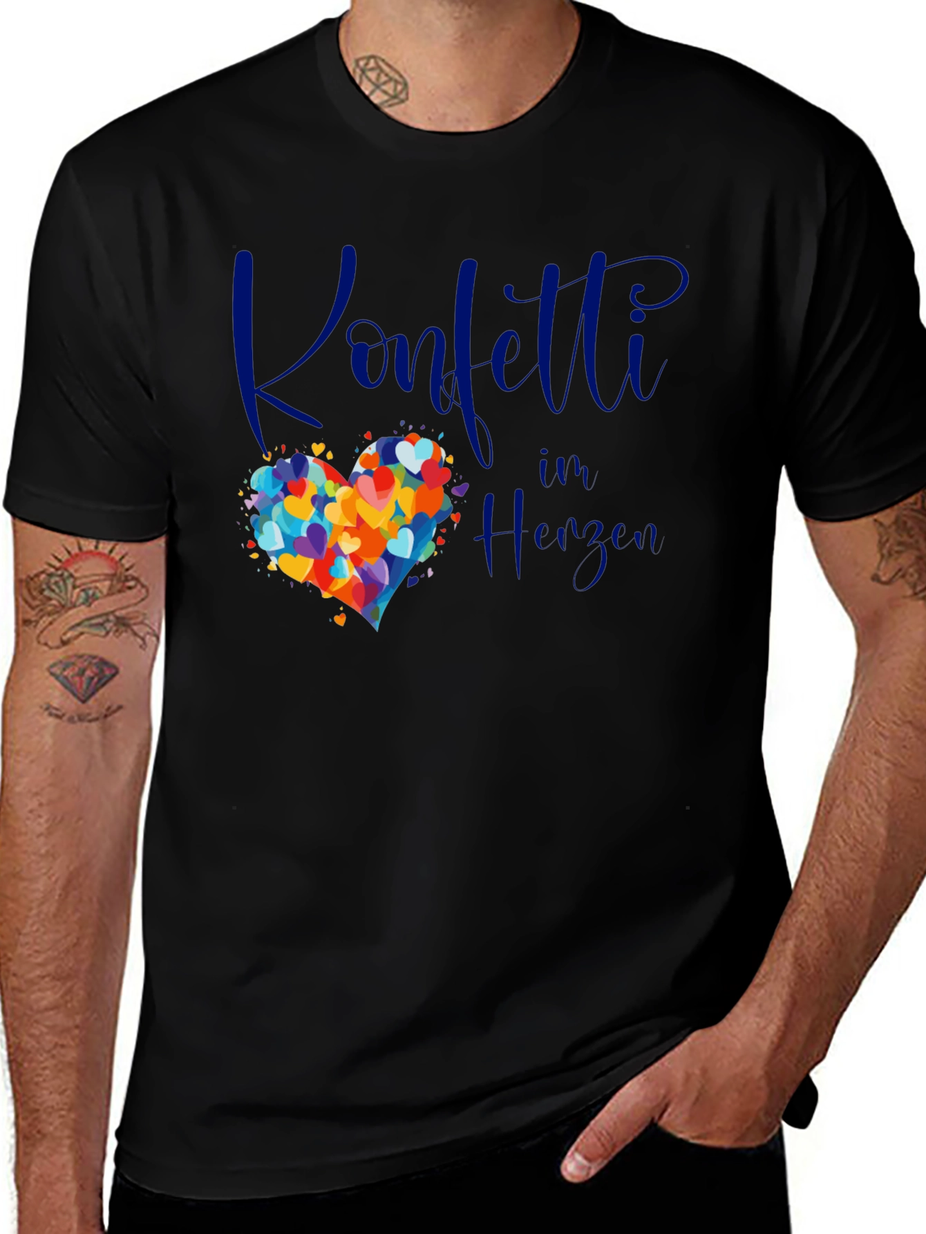 Confetti in Herzen Graphic Tee
