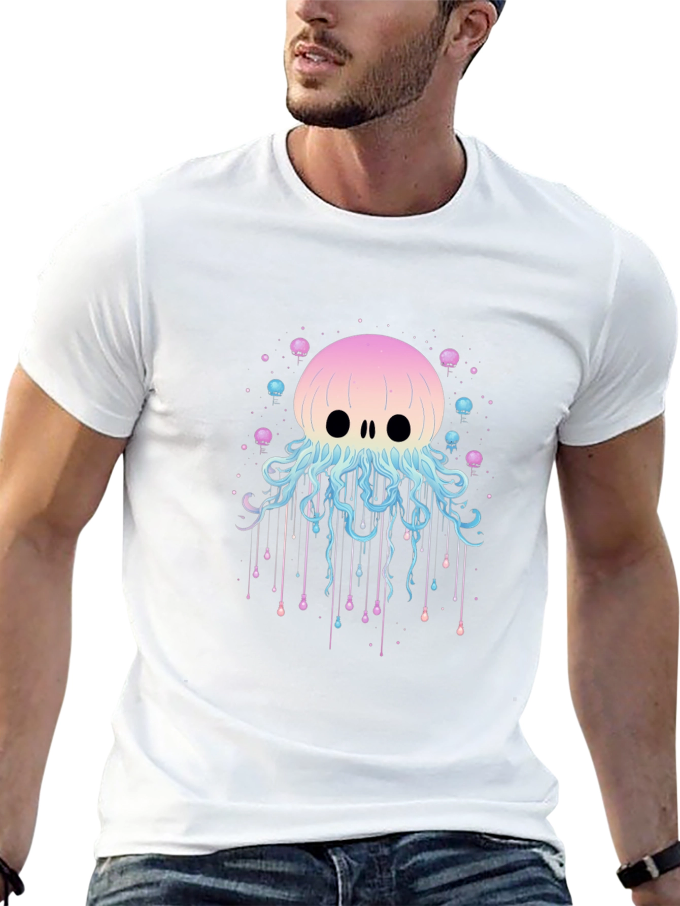 Skull Jellyfish Graphic Print T-Shirt