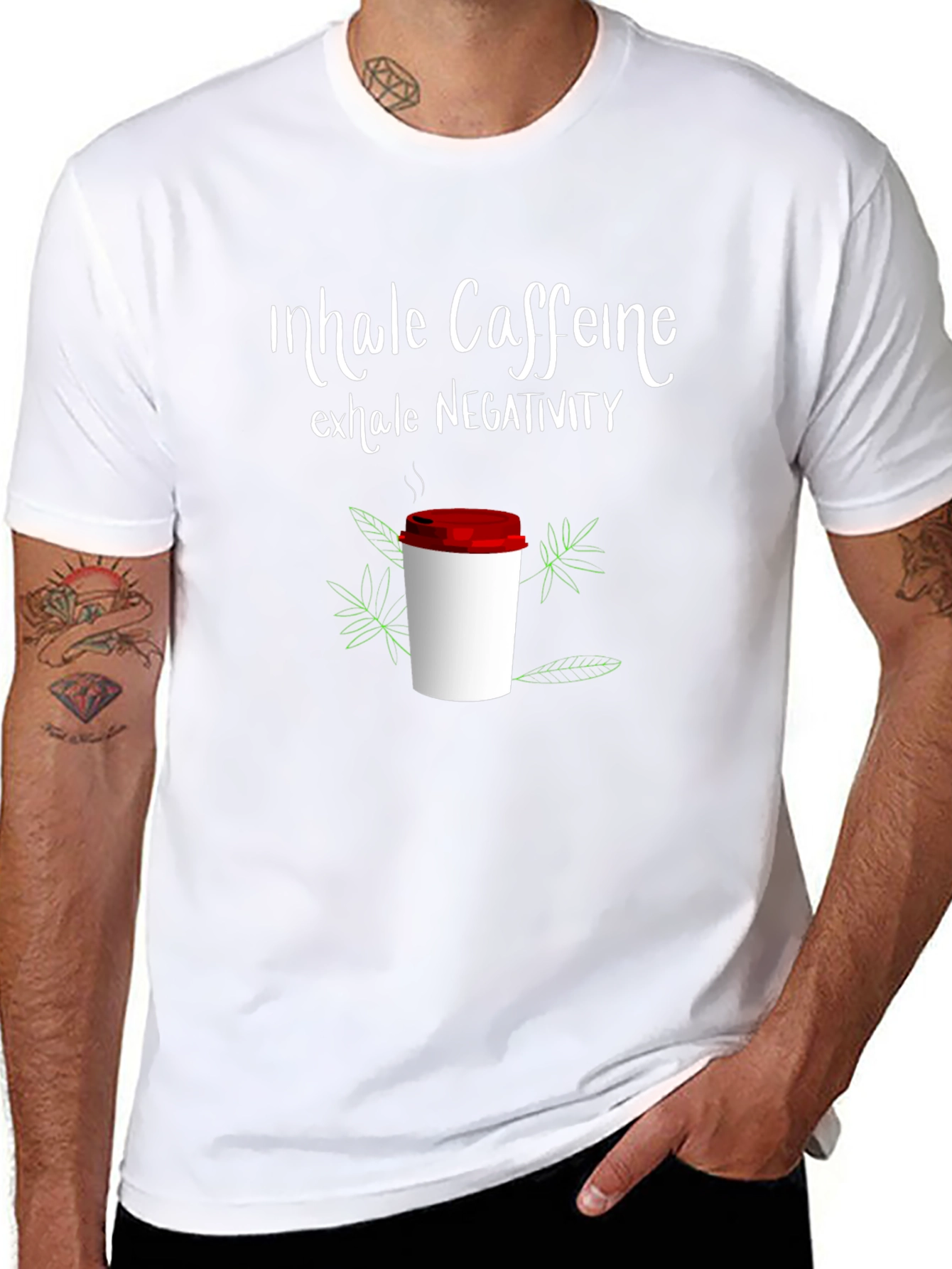 Inhale Caffeine Exhale Negativity Graphic Tee