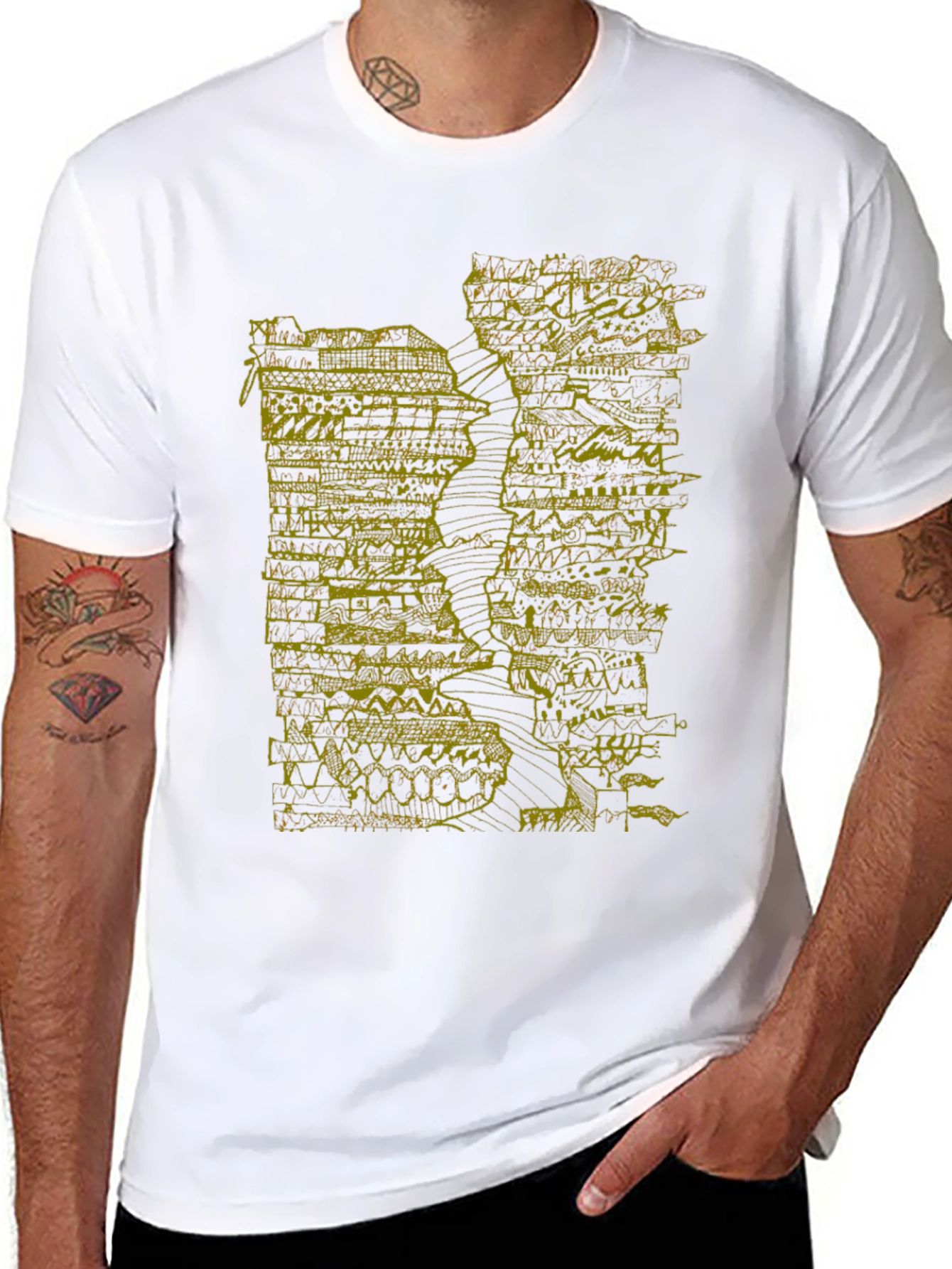Abstract Art Tee - Black Graphic Print T-Shirt