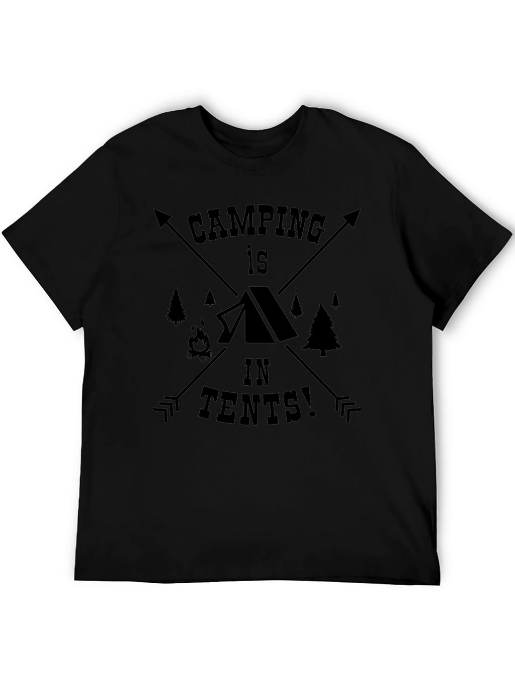 Camping in Tents Black Graphic Tee