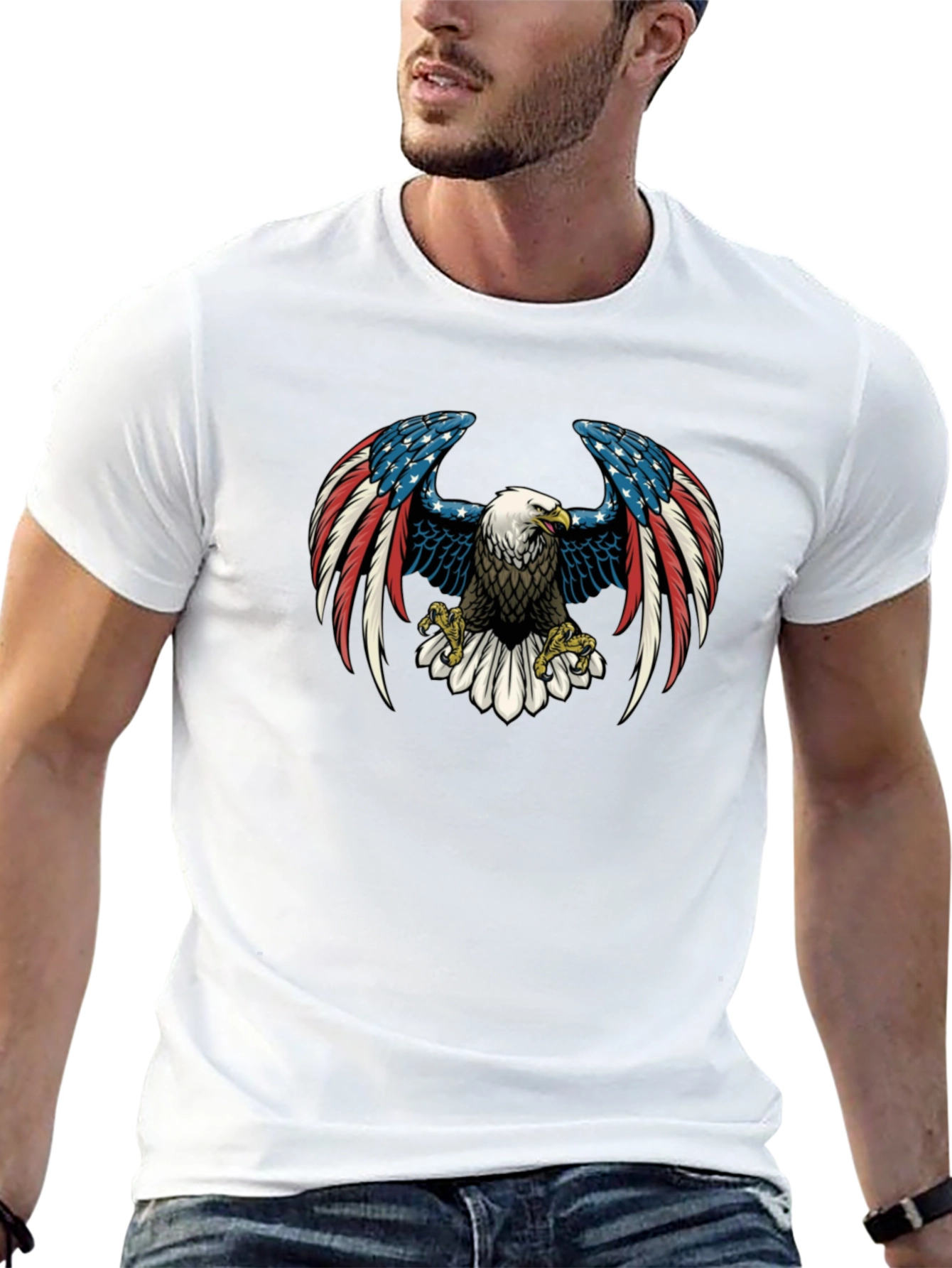 American Eagle Graphic Print Black T-Shirt