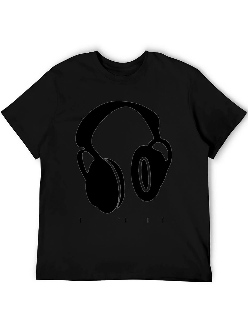 Headphones Graphic Black T-Shirt