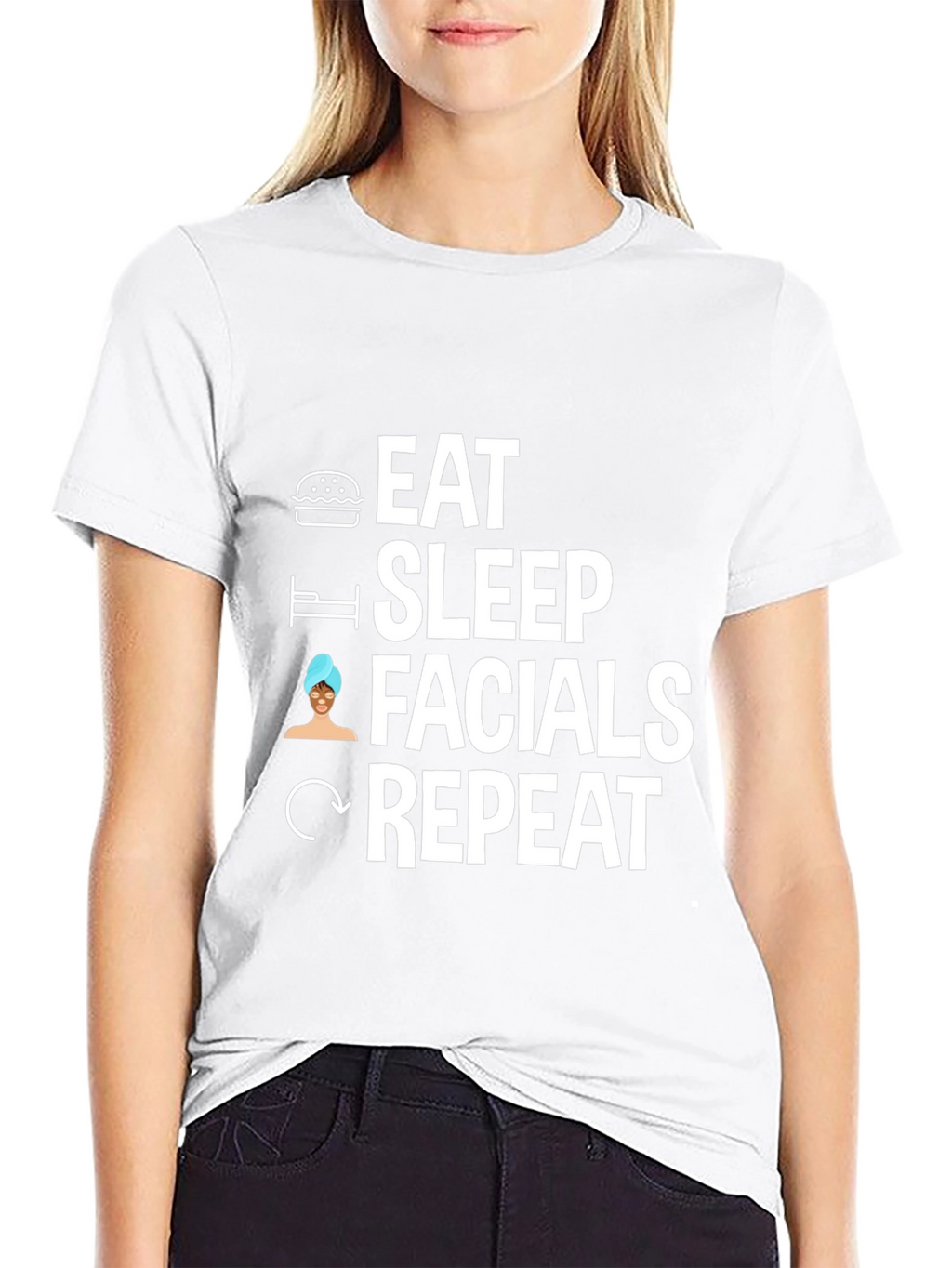 Eat Sleep Facials Repeat Graphic Tee