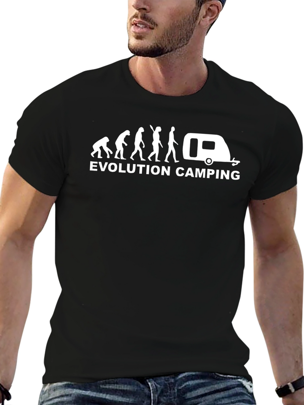 Evolution Camping Black Graphic T-Shirt