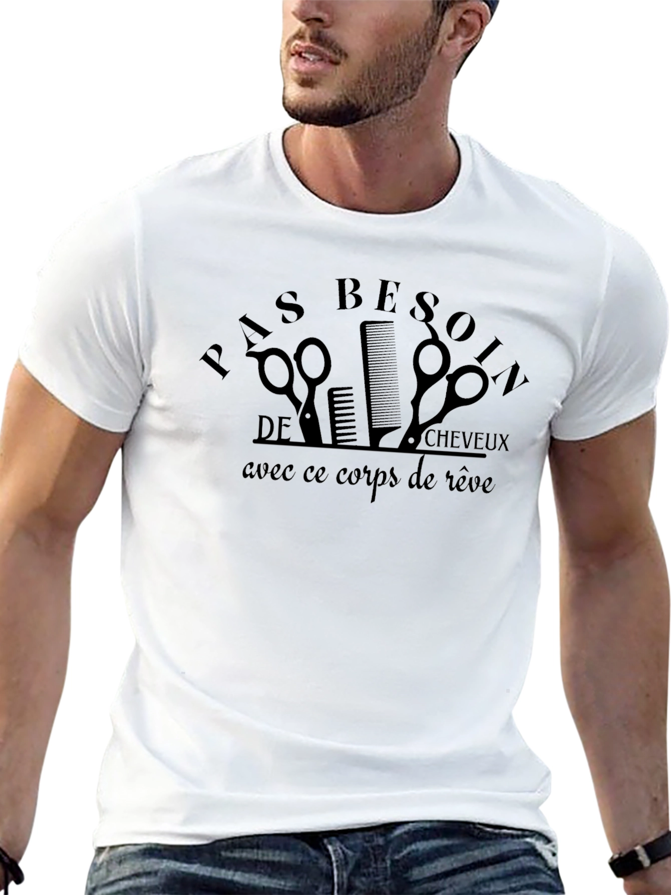Funny French Hairdresser Bald Joke T-Shirt