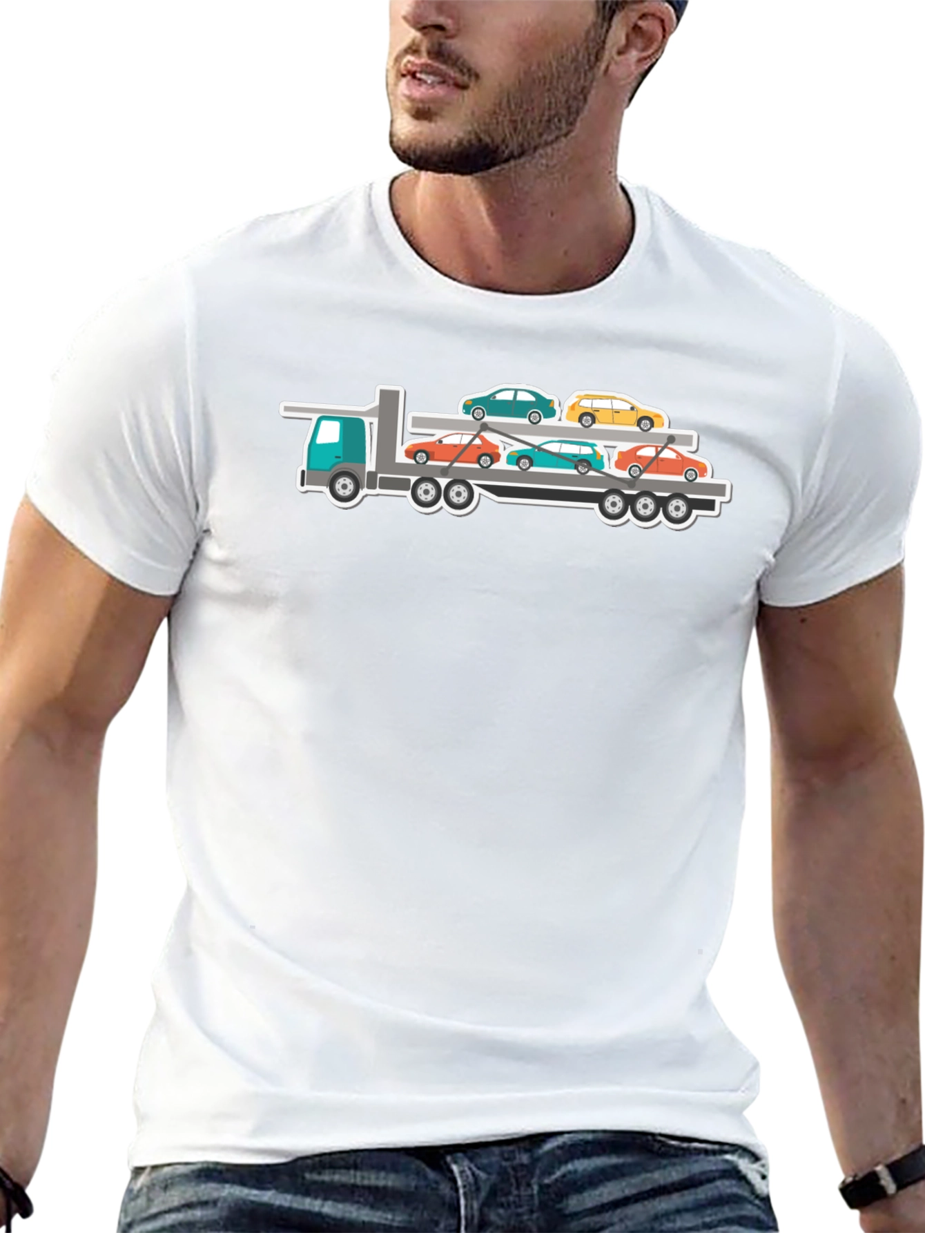 Truck Carrying Cars Graphic T-Shirt