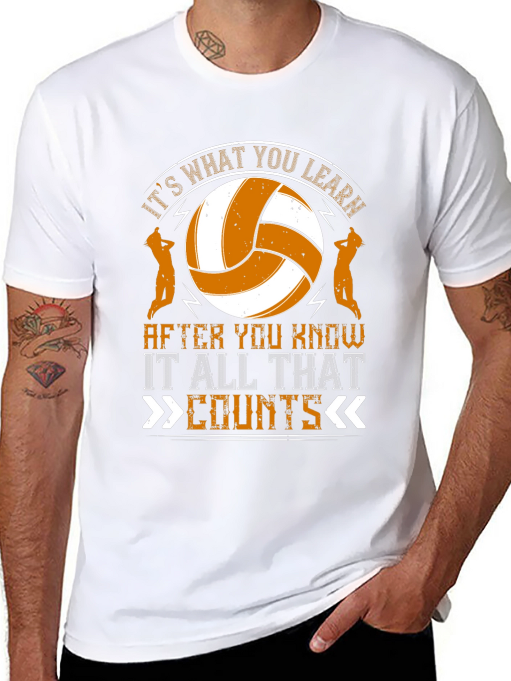 Volleyball Graphic T-Shirt - Its What You Learn Counts