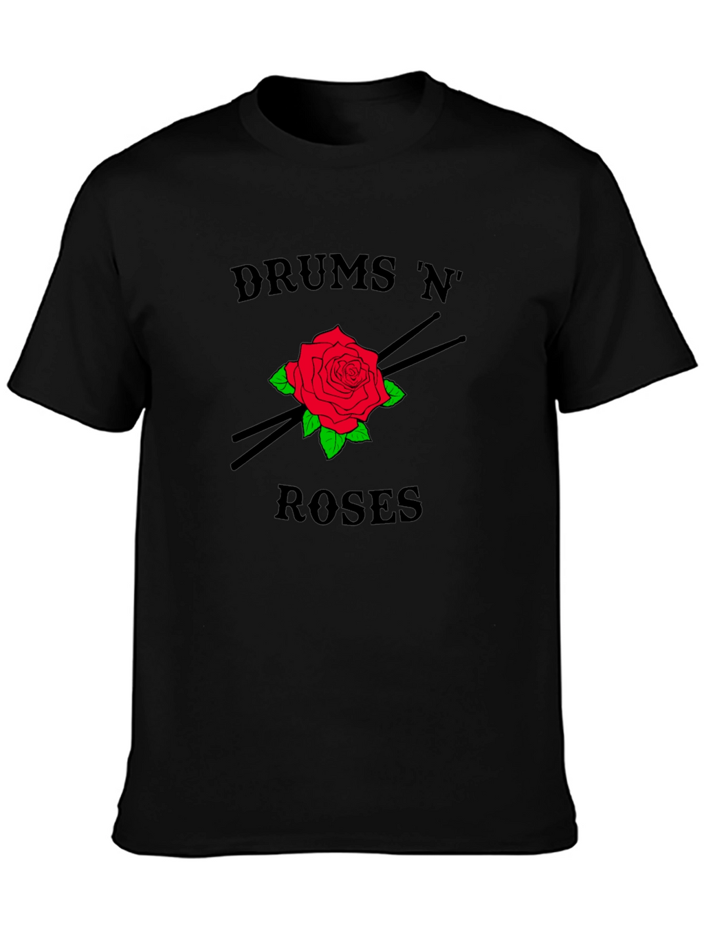Drums N Roses Graphic Tee - Rock Band Style