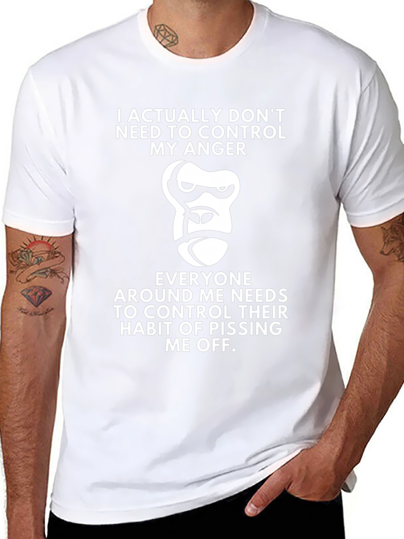 Funny Gorilla Graphic T-Shirt - Anger Management