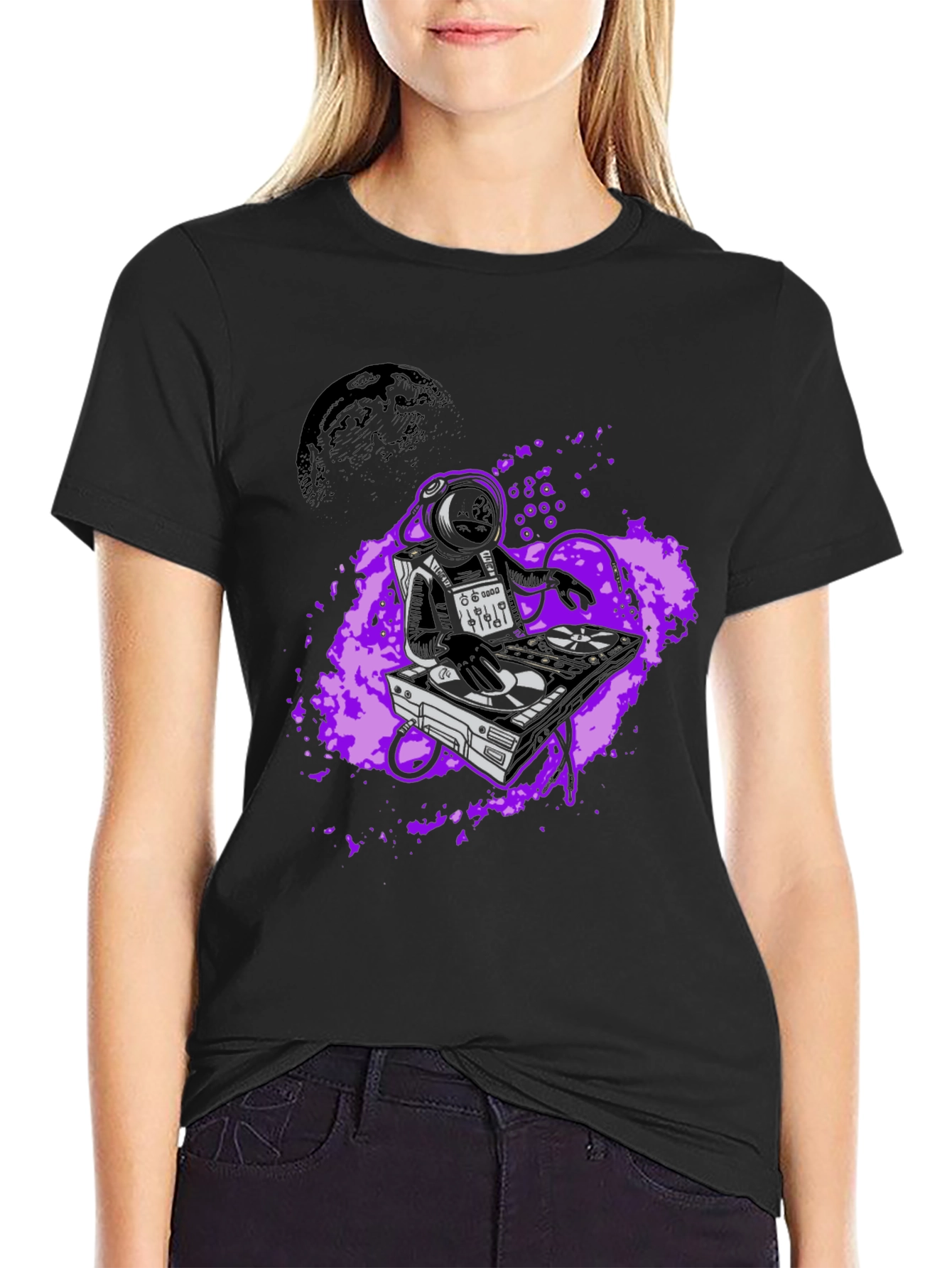 DJ Astronaut Graphic Tee - Space Beats T-Shirt