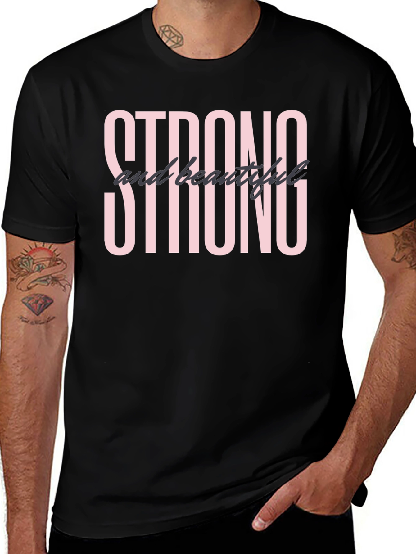 Strong & Beautiful Graphic Tee - Black