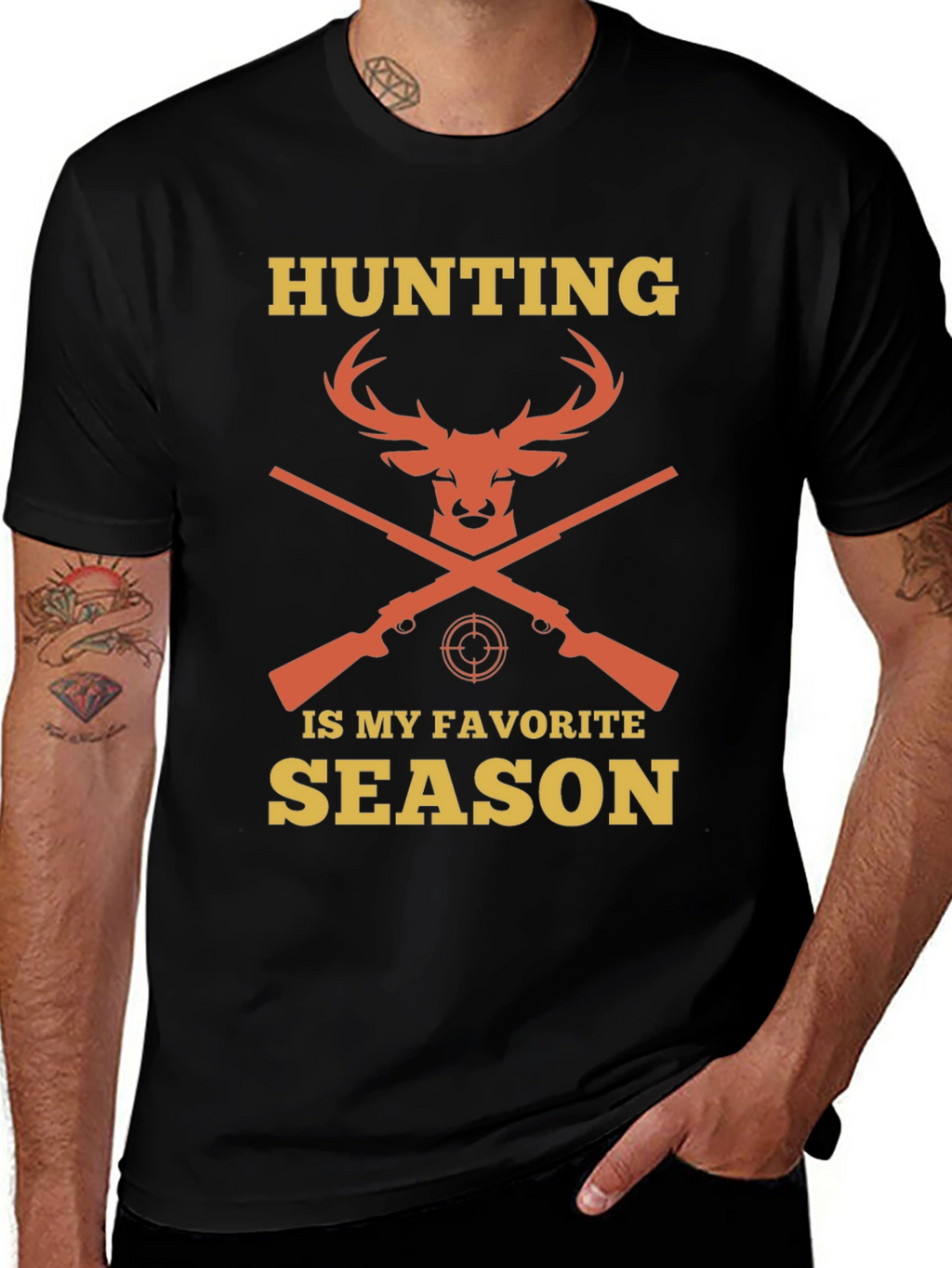 Hunting Season Tee - Deer & Rifle Design