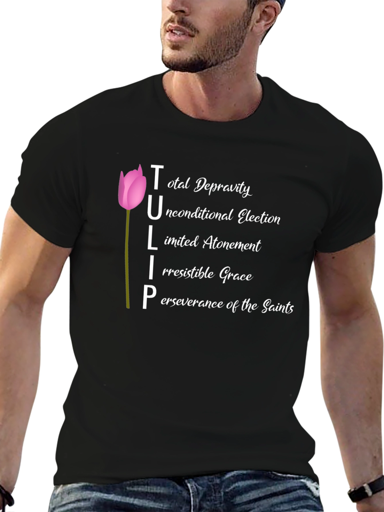 TULIP Theology Black T-Shirt