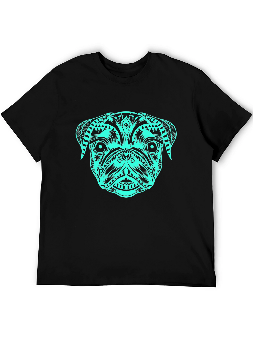 Tribal Pug Graphic Tee - Black
