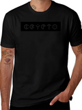 Crypto Graphic Tee - Black Cotton Casual Shirt