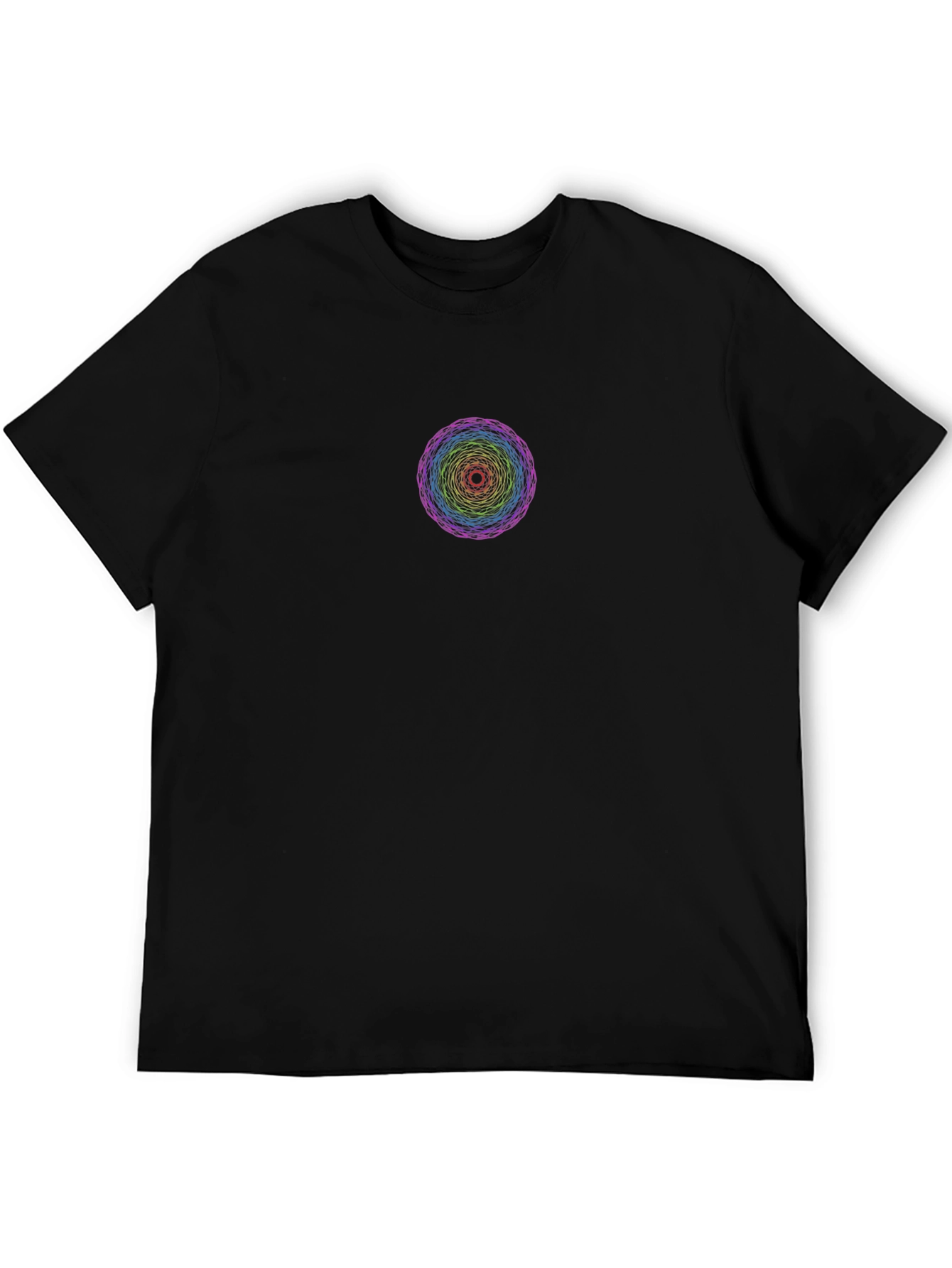Rainbow Mandala Graphic Black T-Shirt