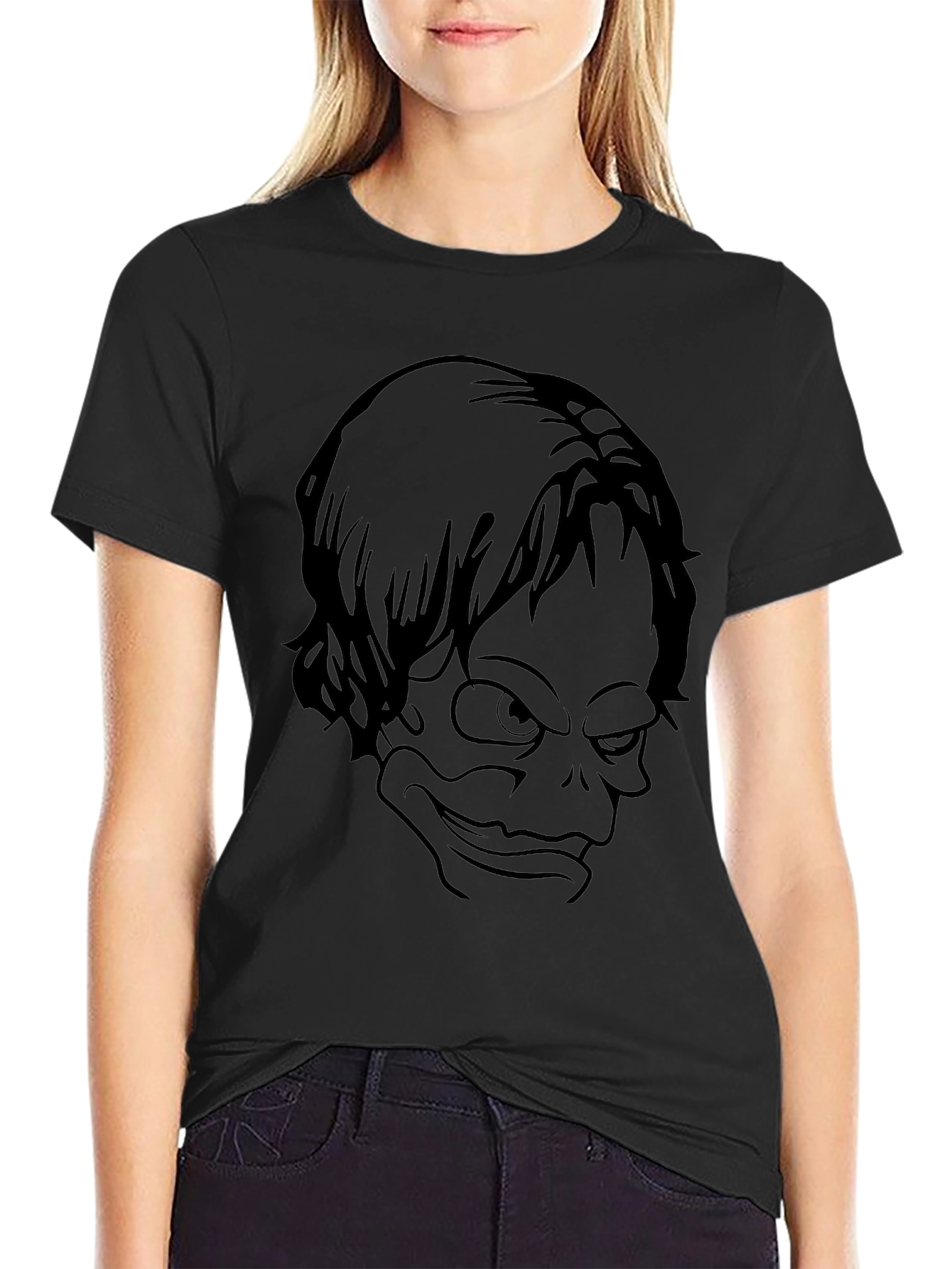 Mens Black T-Shirt with Graphic Print