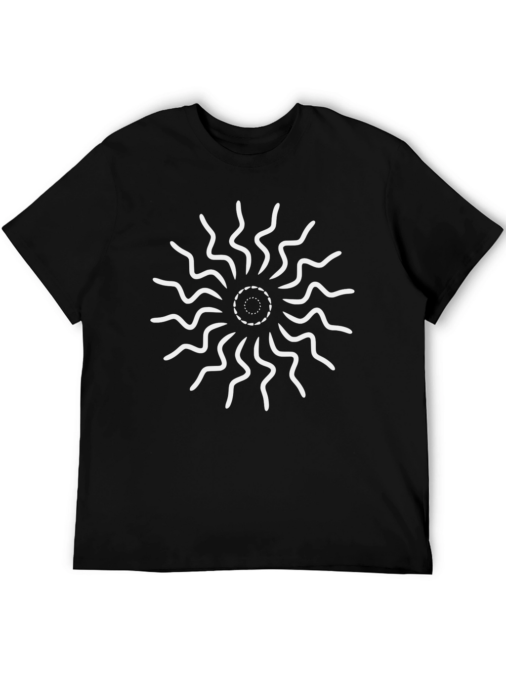 Abstract Sunburst Black T-Shirt