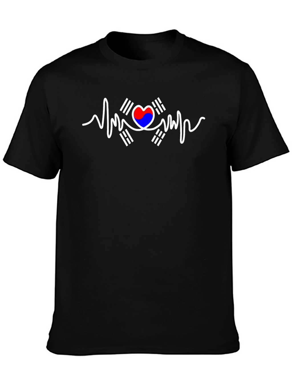 Heartbeat South Korea Flag Graphic T-Shirt