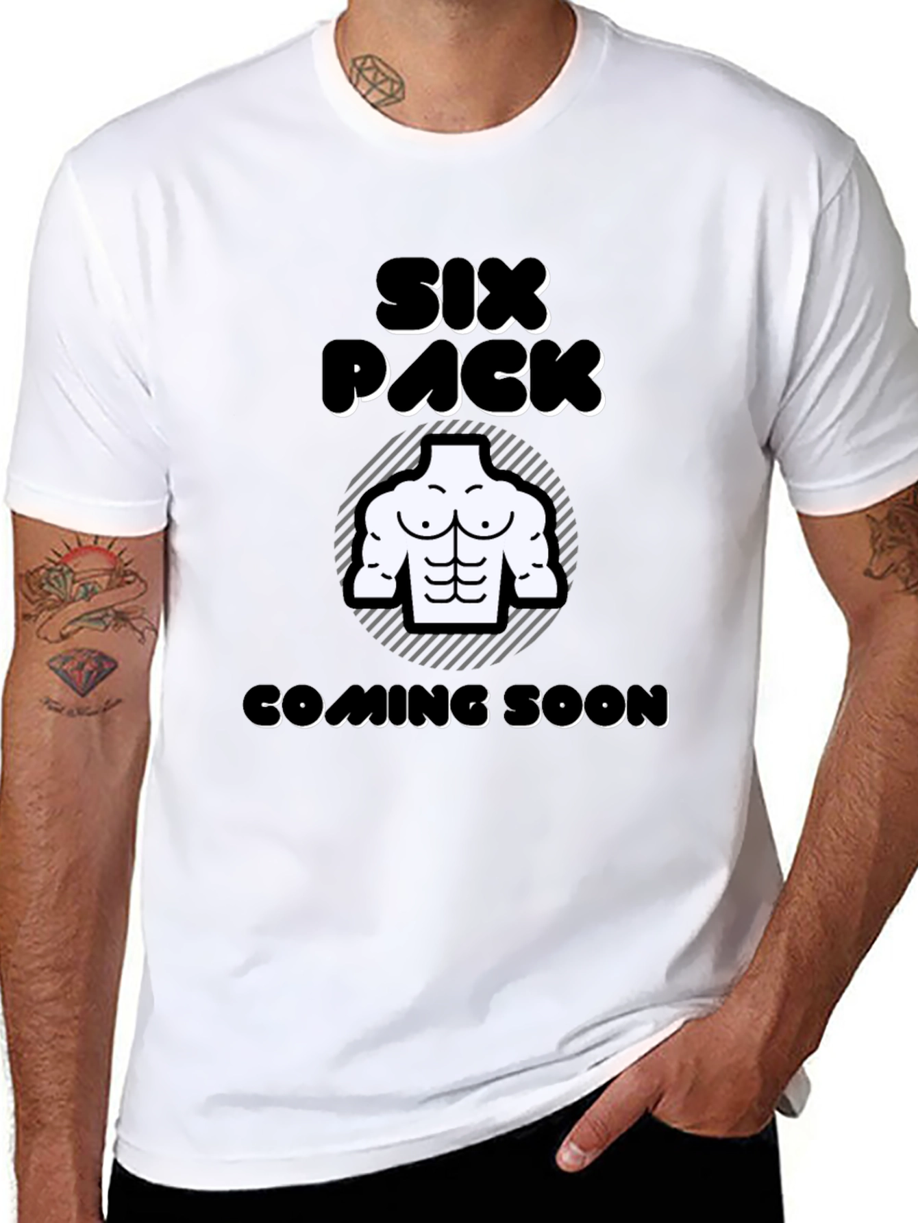Six Pack Coming Soon Mens T-Shirt